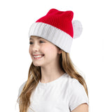 Kids Warm Knit Christmas Beanie Hat with Pom Poms