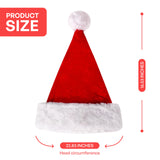 2 PCS Christmas Santa Hats Plush Red Velvet