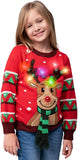 Kids LED Light Up Red Christmas Sweater Reindeer