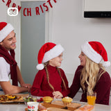 2 PCS Christmas Santa Hats Plush Red Velvet