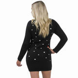 Women Black Sweater Dress Christmas Tree with bulbs