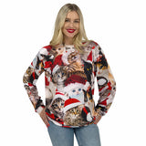 Unisex Christmas Crewneck Meowy Sweatshirt
