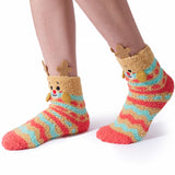 Women Microfiber Cute Animal Fuzzy Socks - 6 Pack