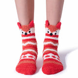 Women Microfiber Cute Animal Fuzzy Socks - 6 Pack