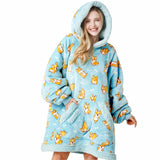 Wearable Blanket Happy Corgi For Adults