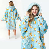 Wearable Blanket Happy Corgi For Adults