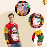 Christmas Sweaters Santa Ugly Sweater with Light Bulbs