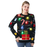 String lights ugly sweater with light bulbs (Women)