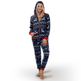 Women Christmas Elements Hooded Jumpsuit