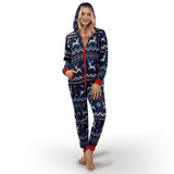 Women Christmas Elements Hooded Jumpsuit