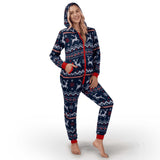 Women Christmas Elements Hooded Jumpsuit