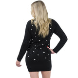 Womens Light Up Ugly Christmas Sweater Dress -Black Christmas Tree