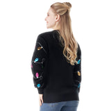 LED Ugly Christmas Sweater with Light - Black Rock Santa