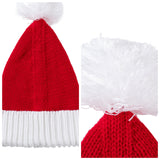 Adult Knit Christmas Beanie Hat with Pom Poms