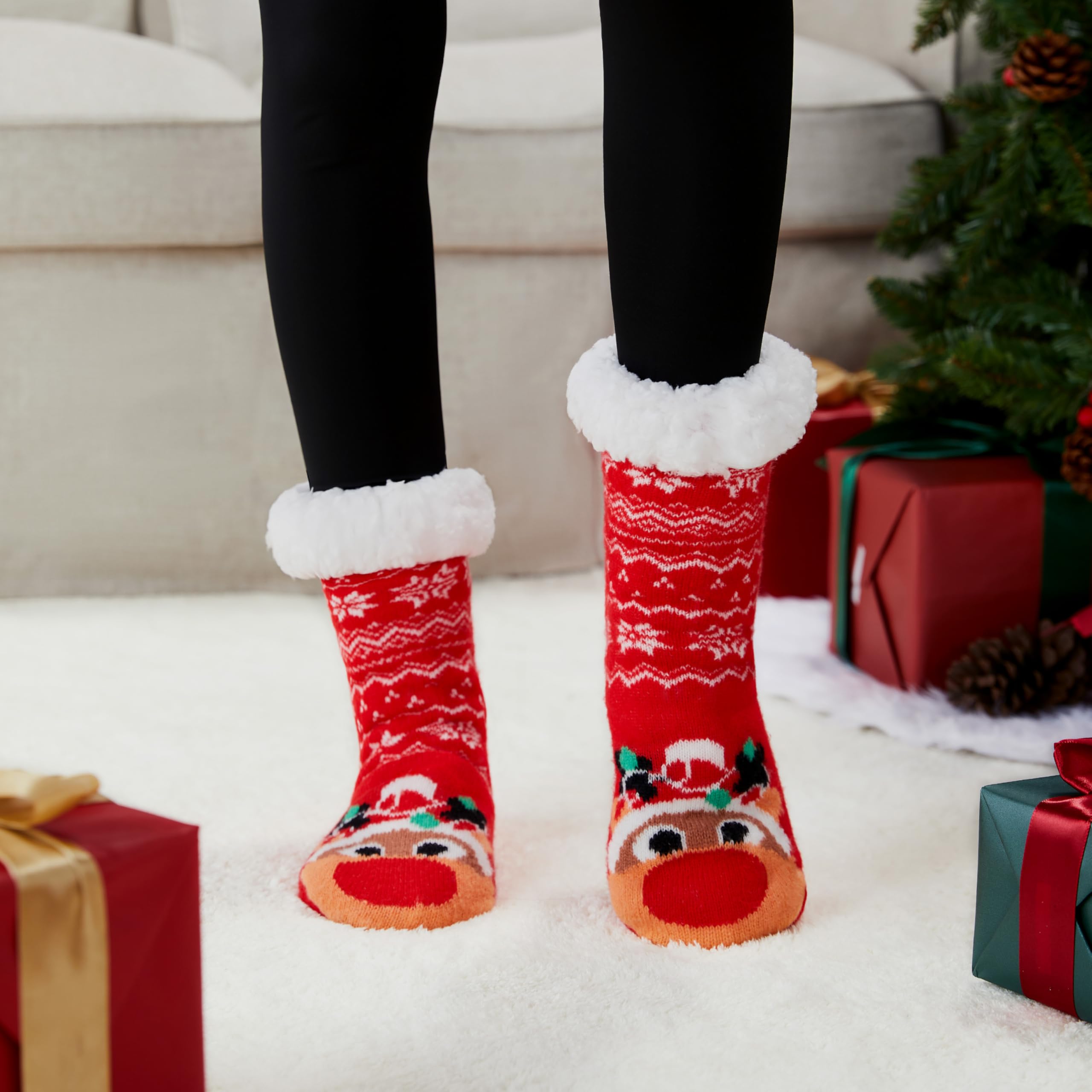 Womens Christmas Slipper Socks