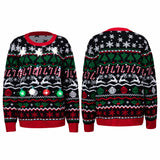 Women Christmas Nordic pattern ugly sweater with bulbs