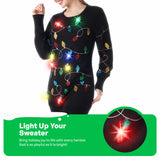 Women Colorful Light bulb Long Sweater Dress with bulbs