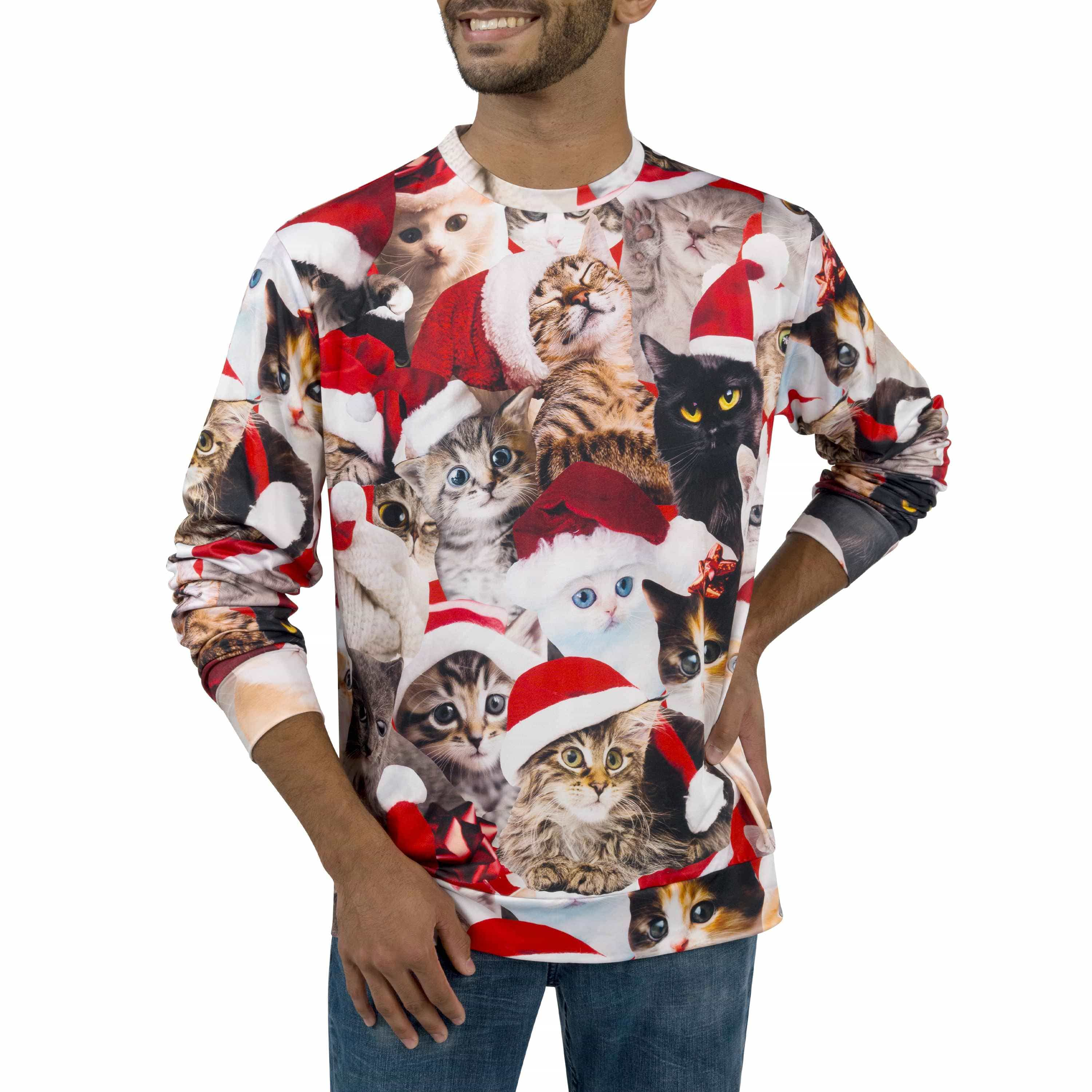 Unisex Christmas Crewneck Meowy Sweatshirt