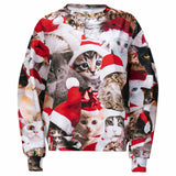 Unisex Christmas Crewneck Meowy Sweatshirt