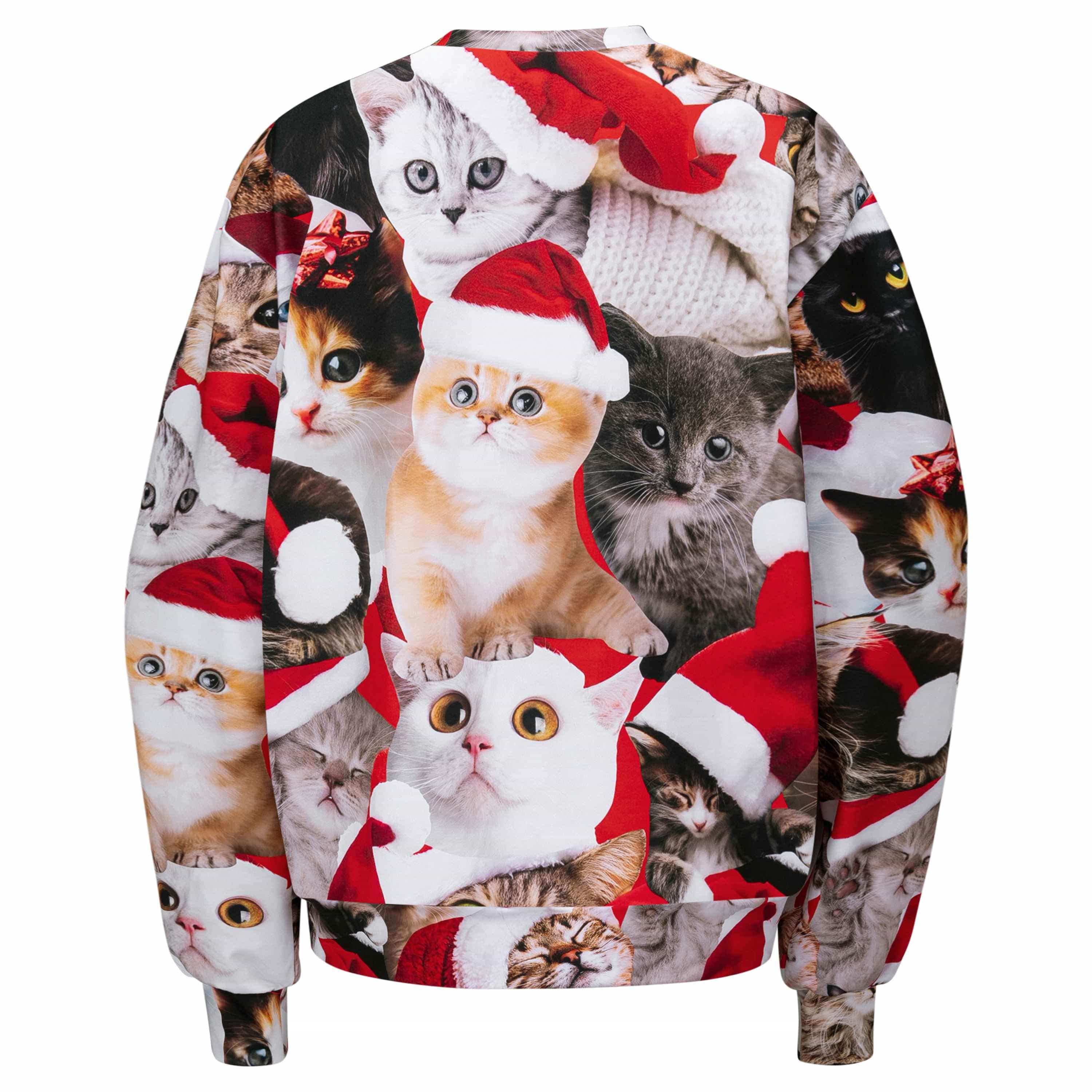 Unisex Christmas Crewneck Meowy Sweatshirt