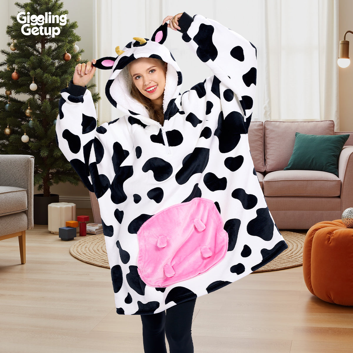 Wearable Blanket Cow For Adults