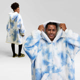 Wearable Blanket Light Blue Tie Dye For Adults