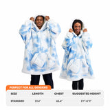 Wearable Blanket Light Blue Tie Dye For Adults