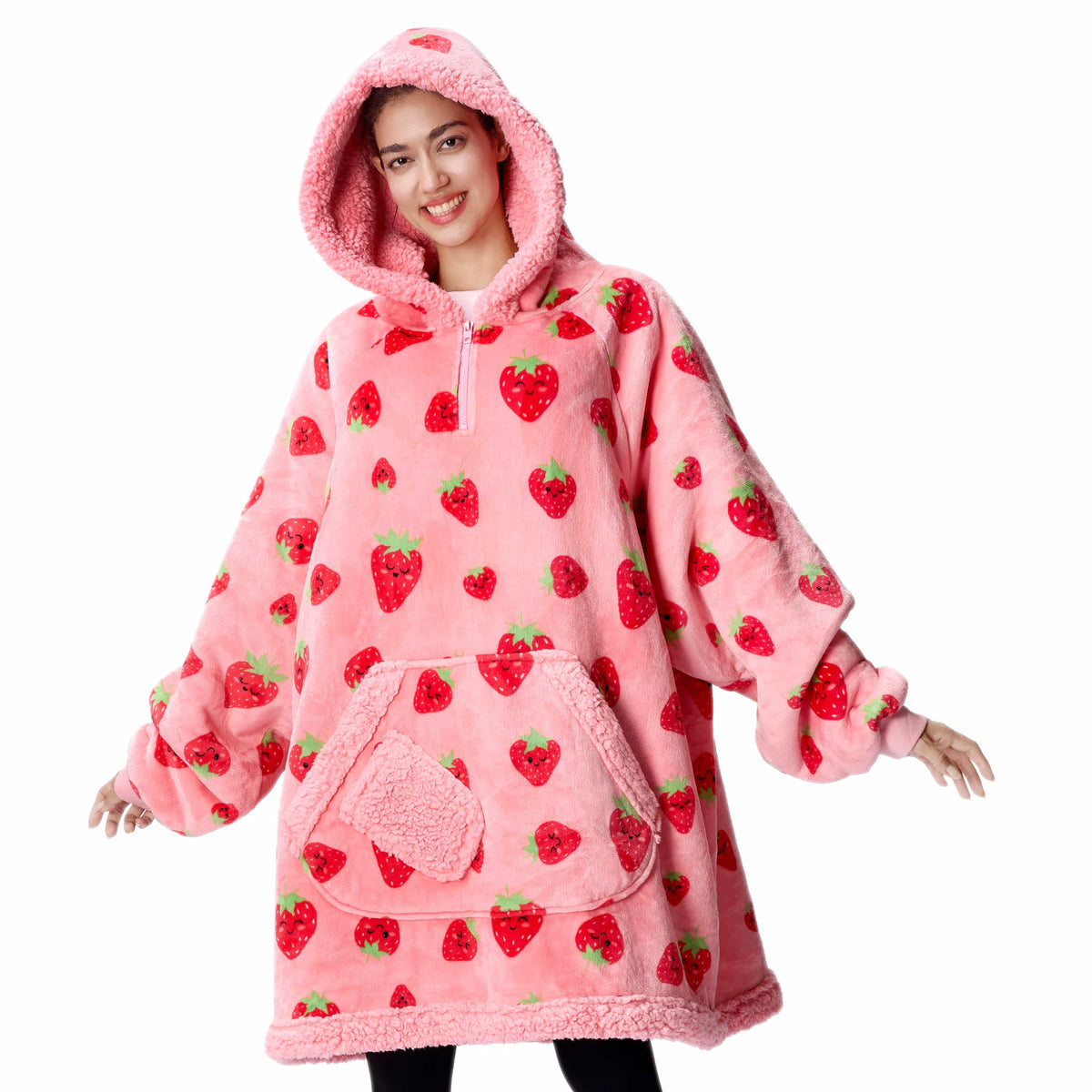 Wearable Blanket Mood Strawberry For Adults