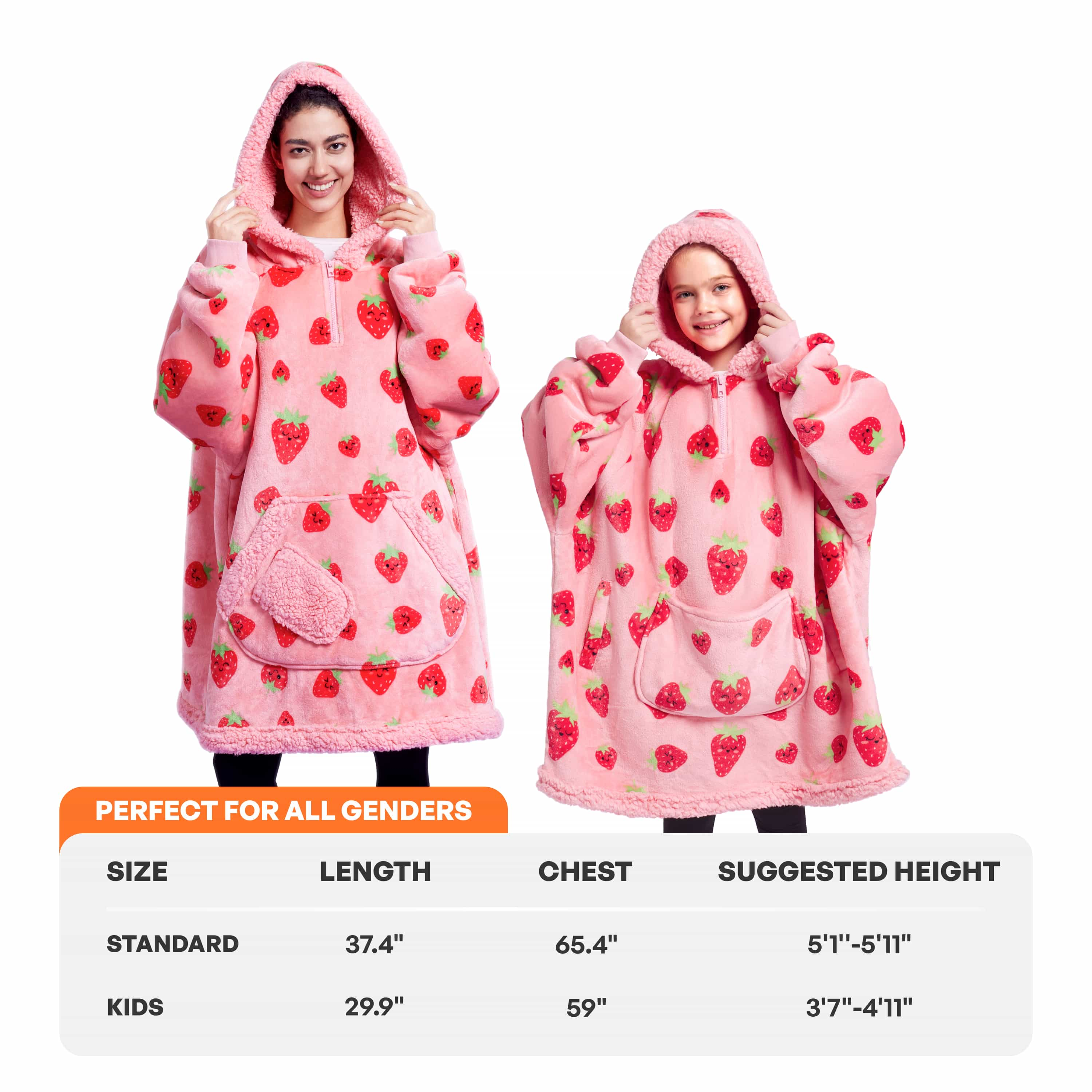 Wearable Blanket Mood Strawberry For Adults