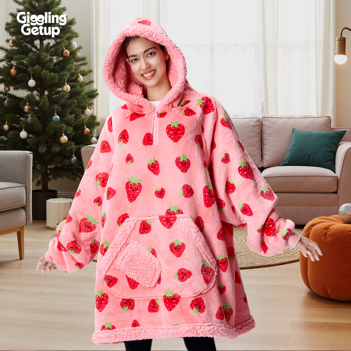 Wearable Blanket Mood Strawberry For Adults