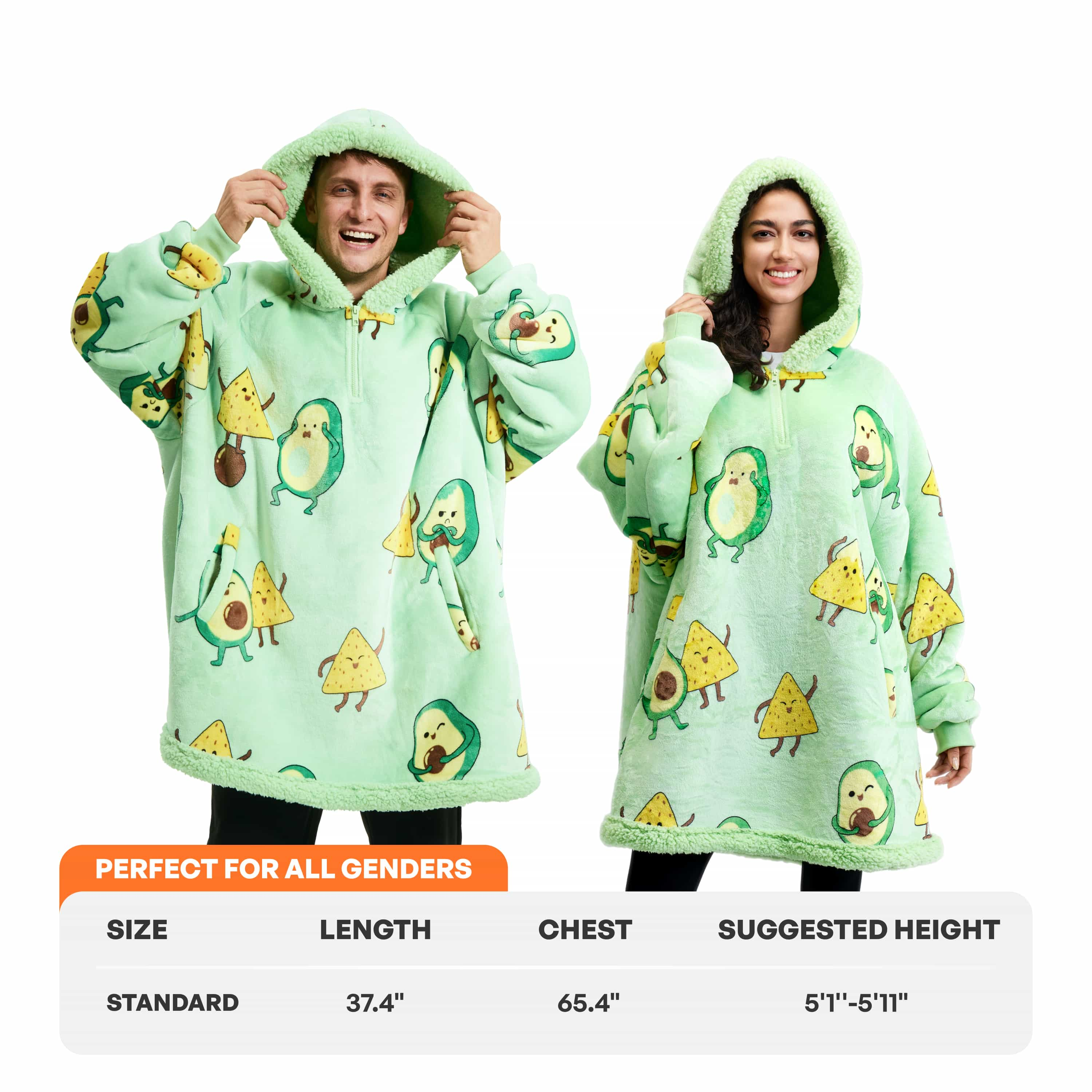 Wearable Blanket Avocado & Cheese For Adults