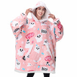 Wearable Blanket Halloween Pink Ghost For Adults