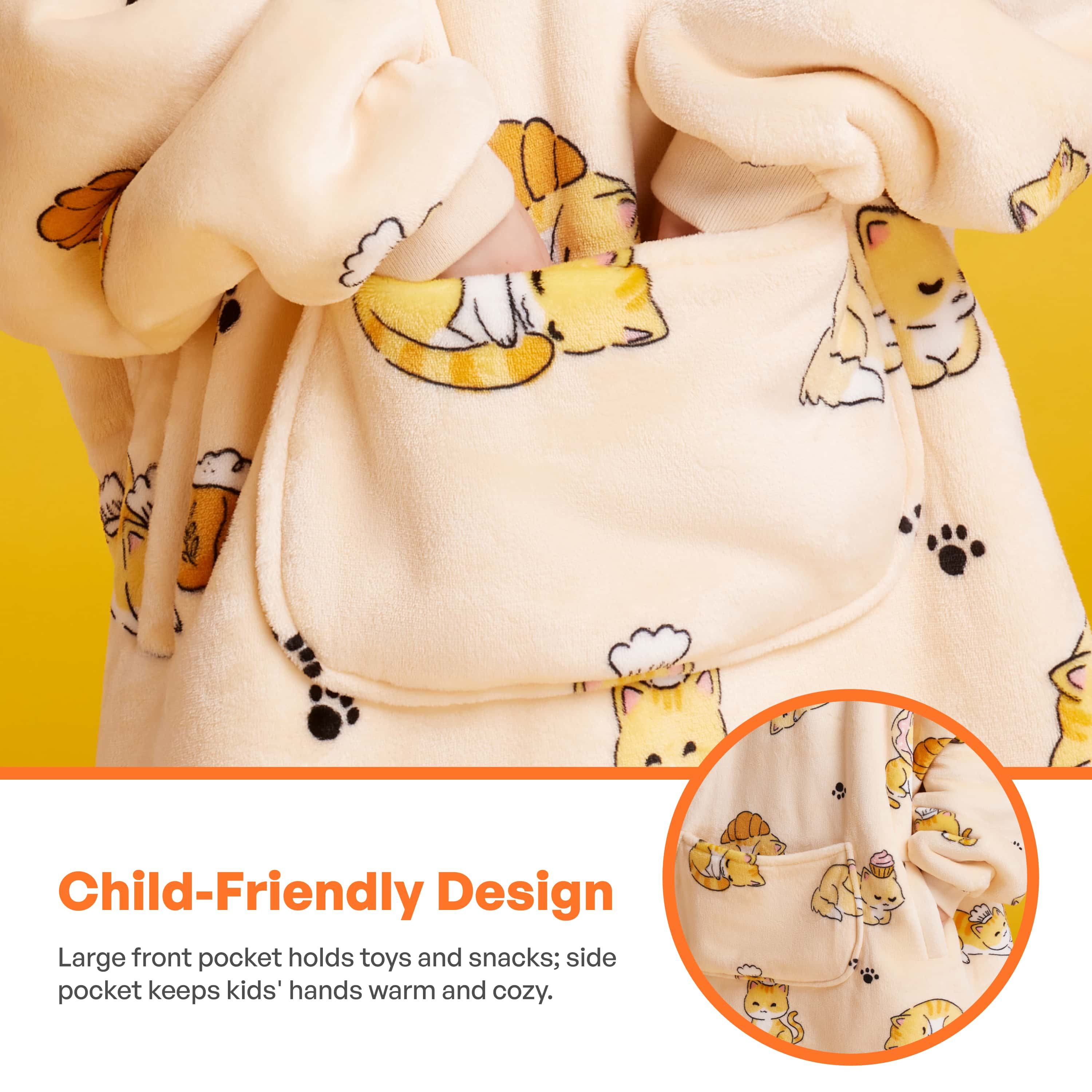 Wearable Blanket Lazy Cat For Kids