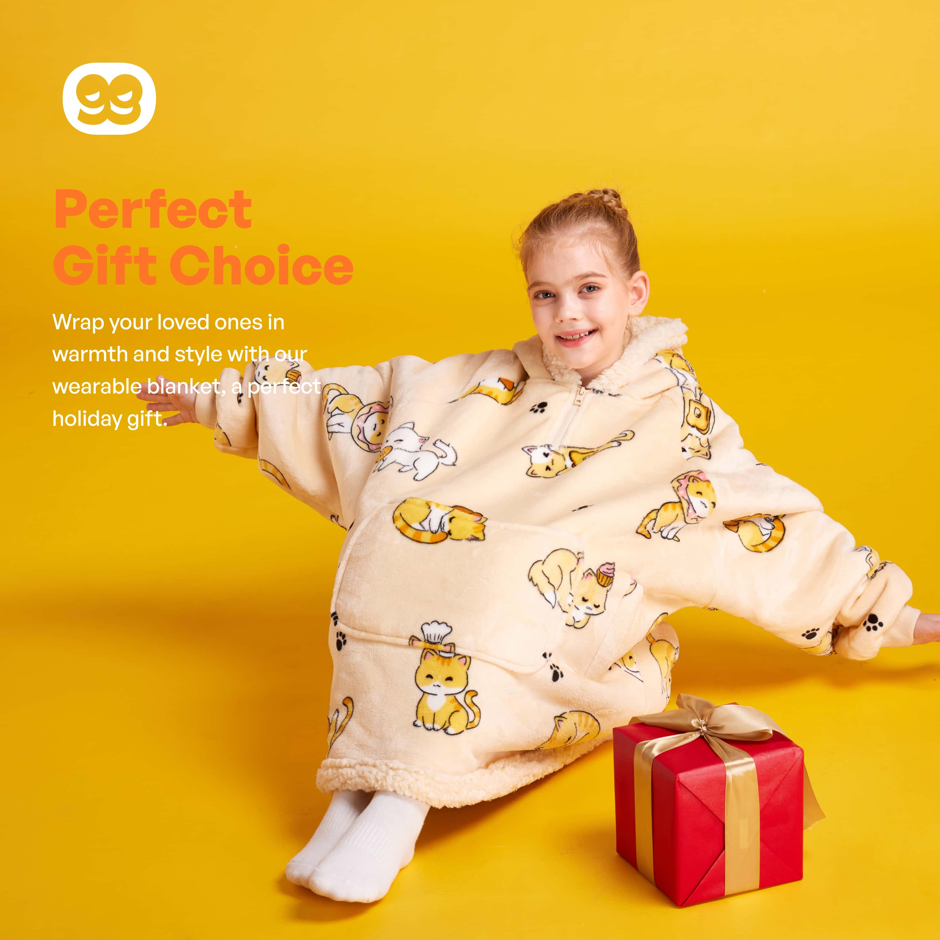 Wearable Blanket Lazy Cat For Kids