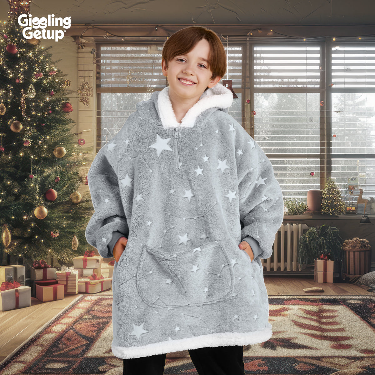 Wearable Blanket Star Glow Print For Kids