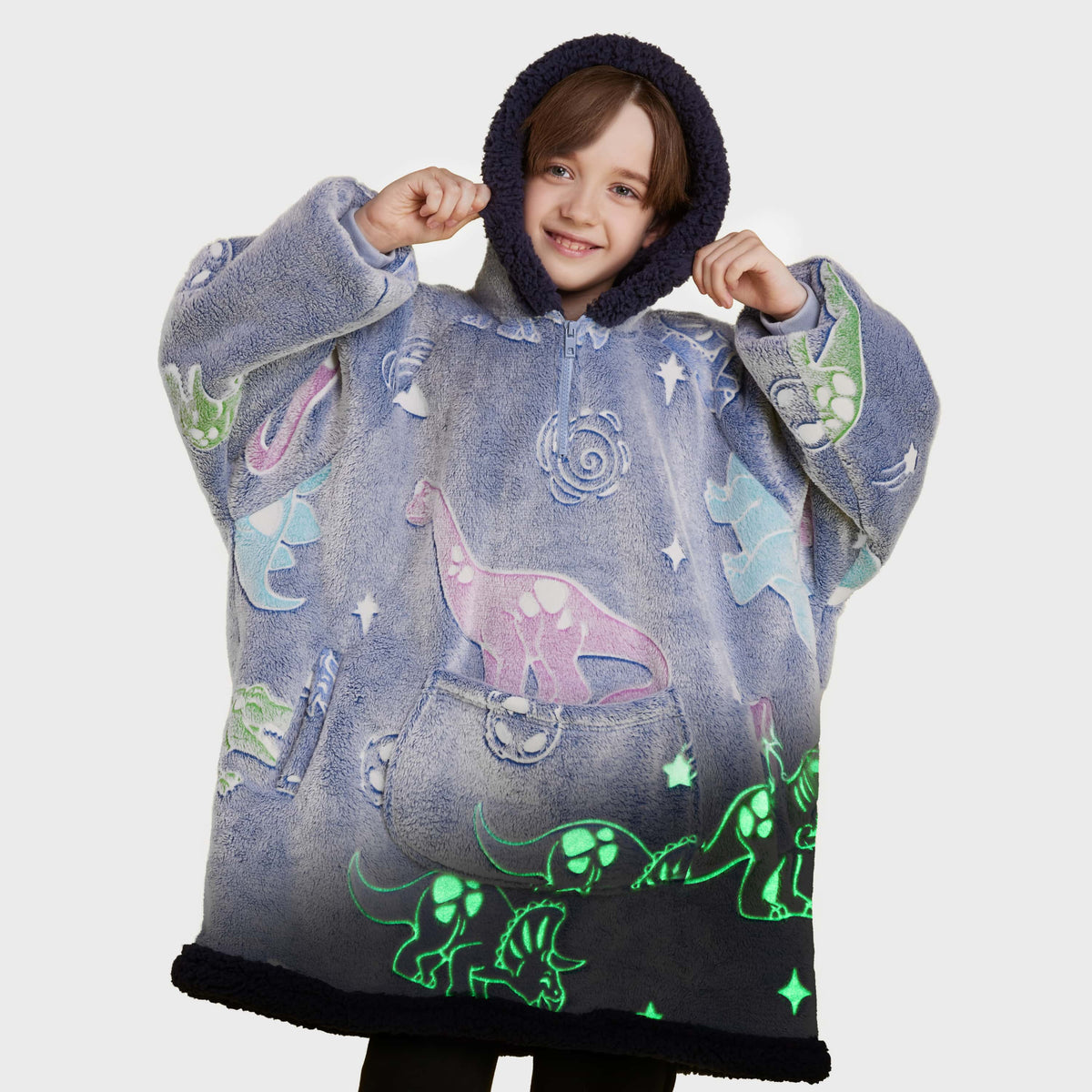 Wearable Blanket Dinosaur Glow Print For Kids