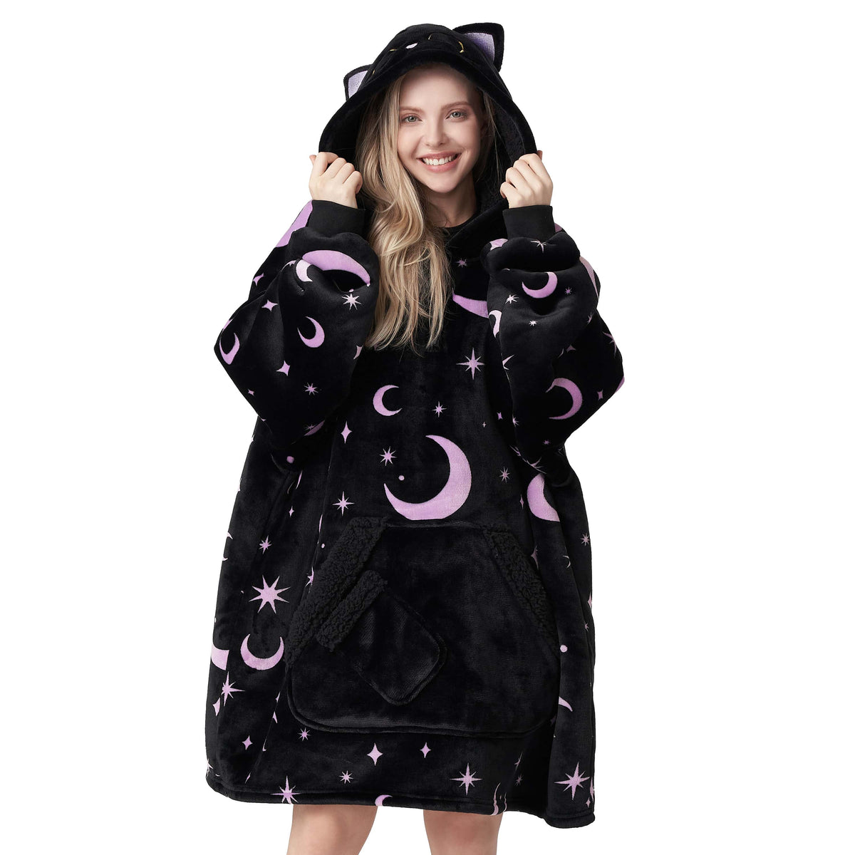 Wearable Blanket Black Cat For Adults