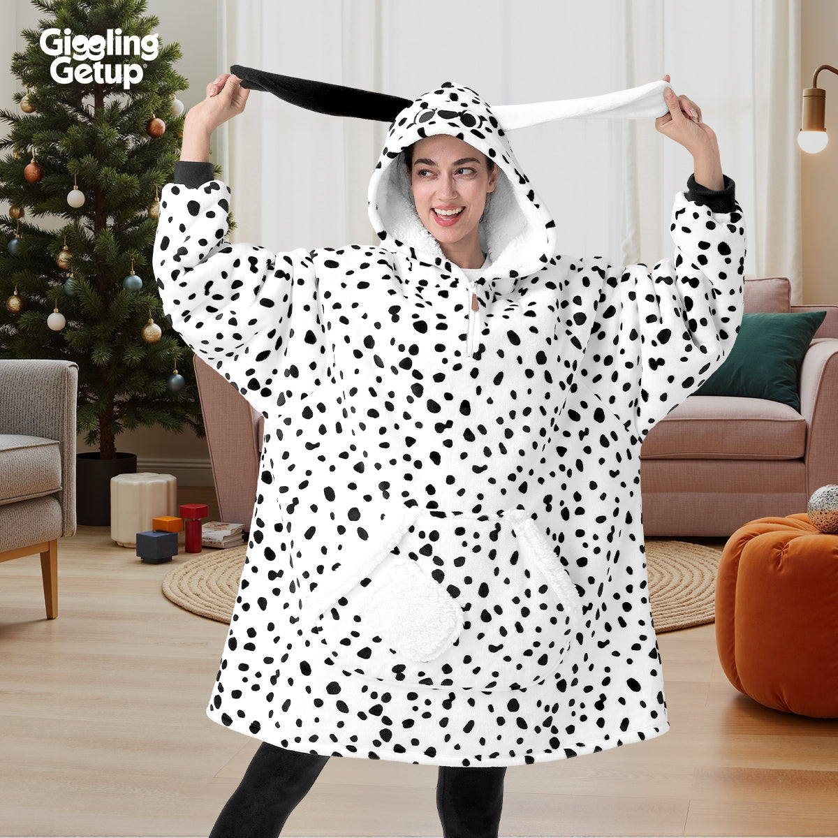 Wearable Blanket Playful Dalmatian For Adults