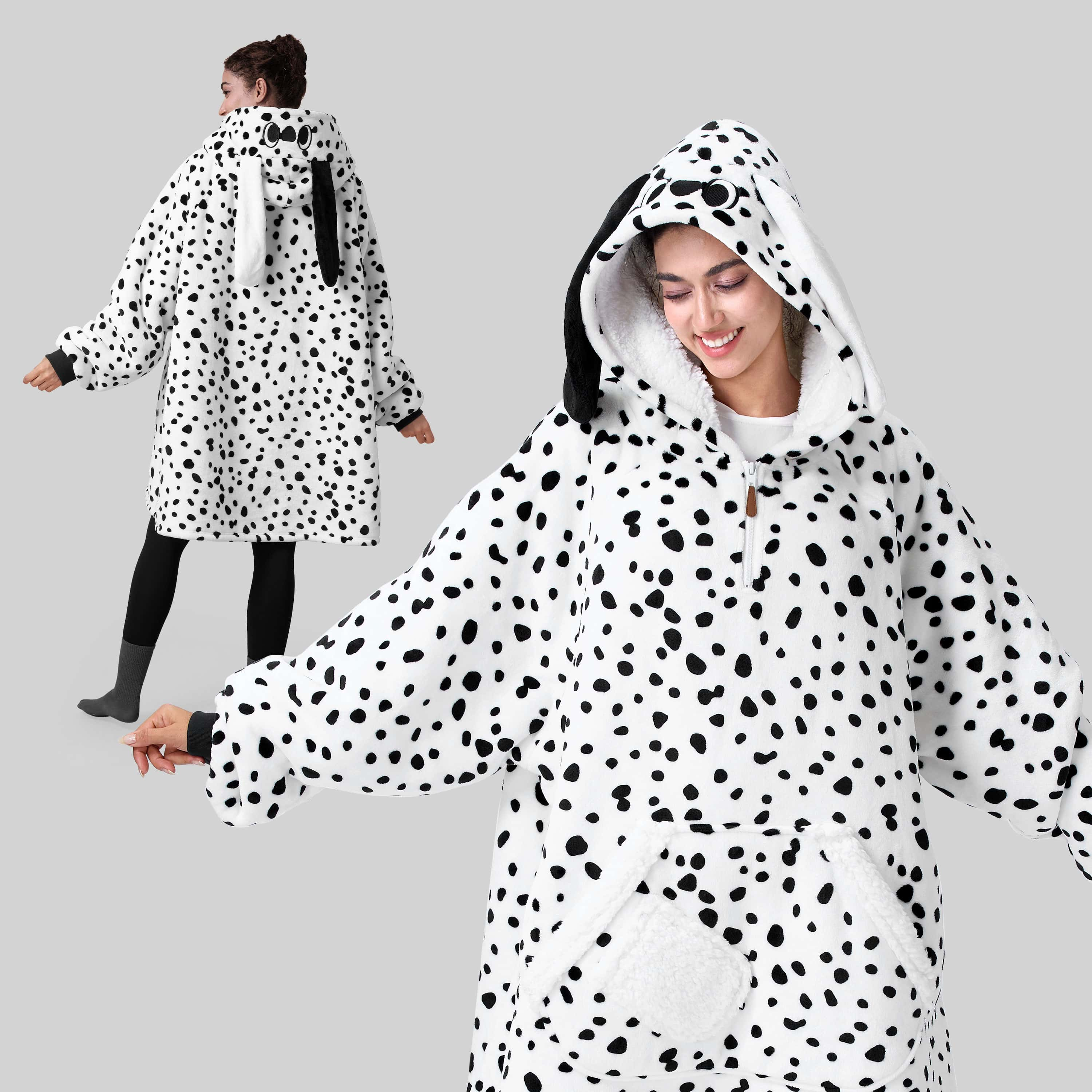 Wearable Blanket Playful Dalmatian For Adults