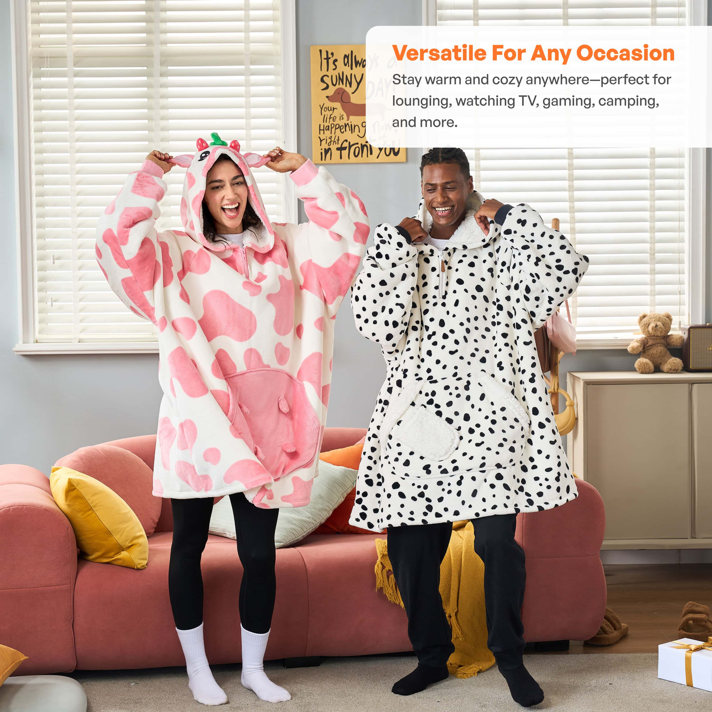 Wearable Blanket Playful Dalmatian For Adults