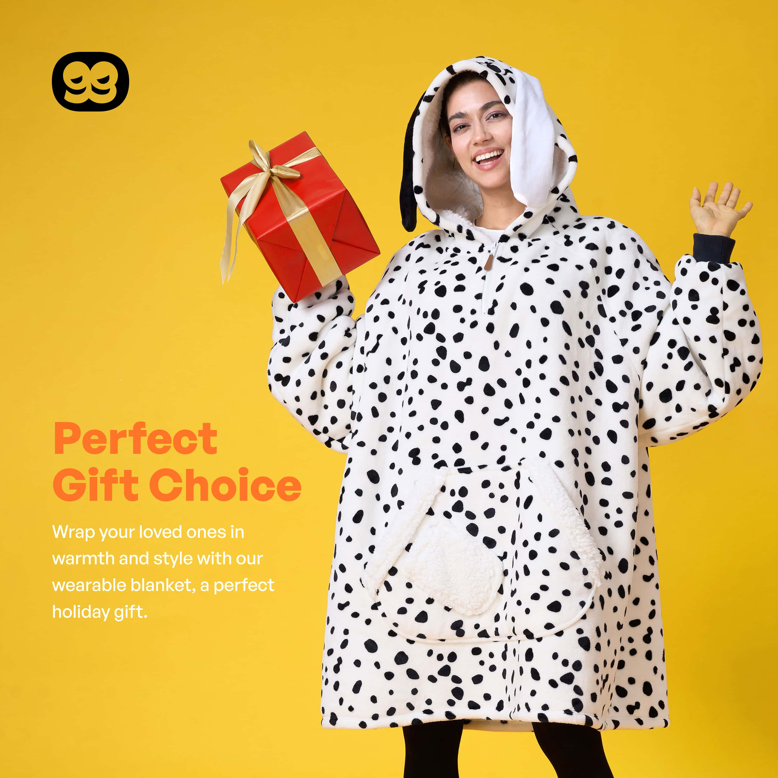 Wearable Blanket Playful Dalmatian For Adults