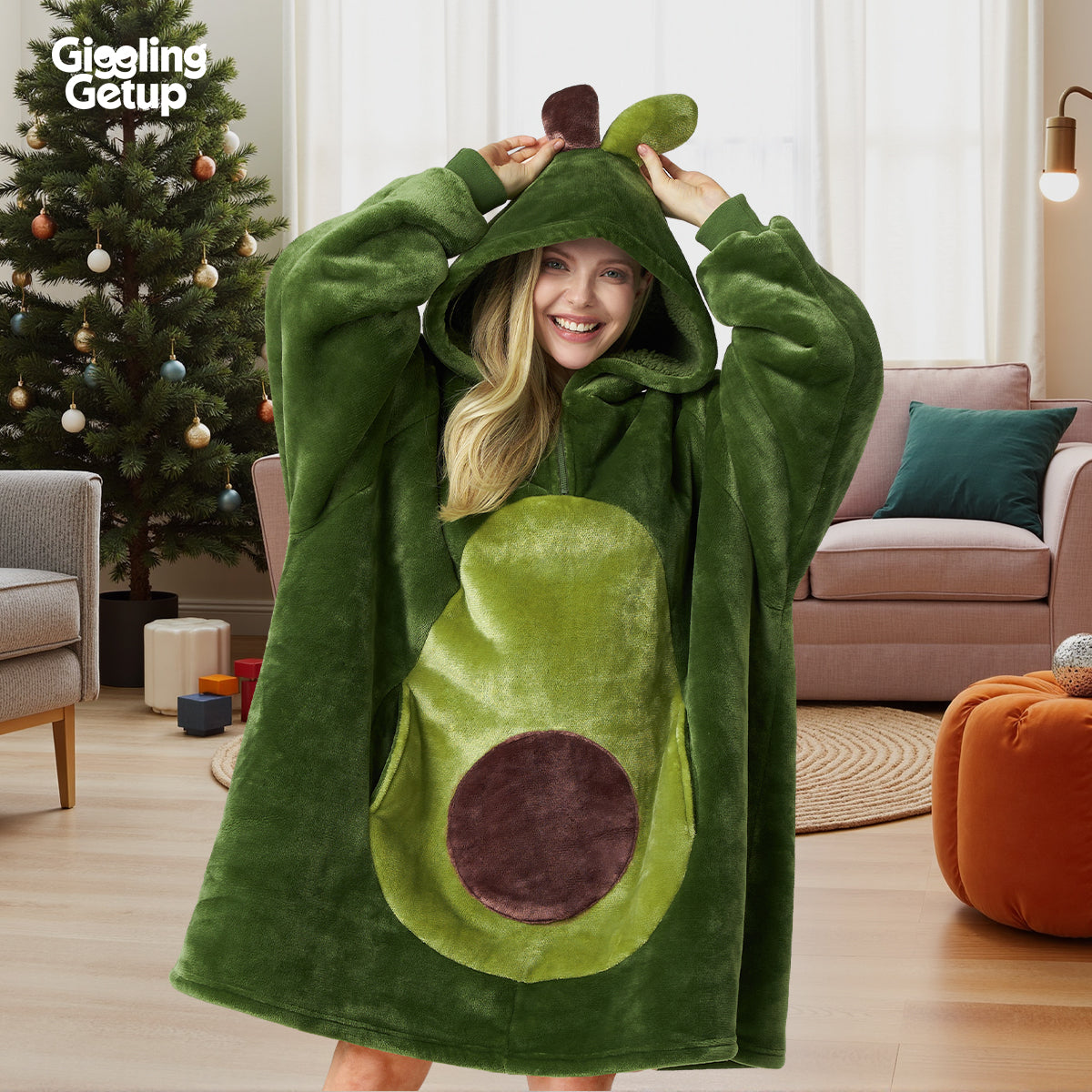 Wearable Blanket Green Avocado For Adults