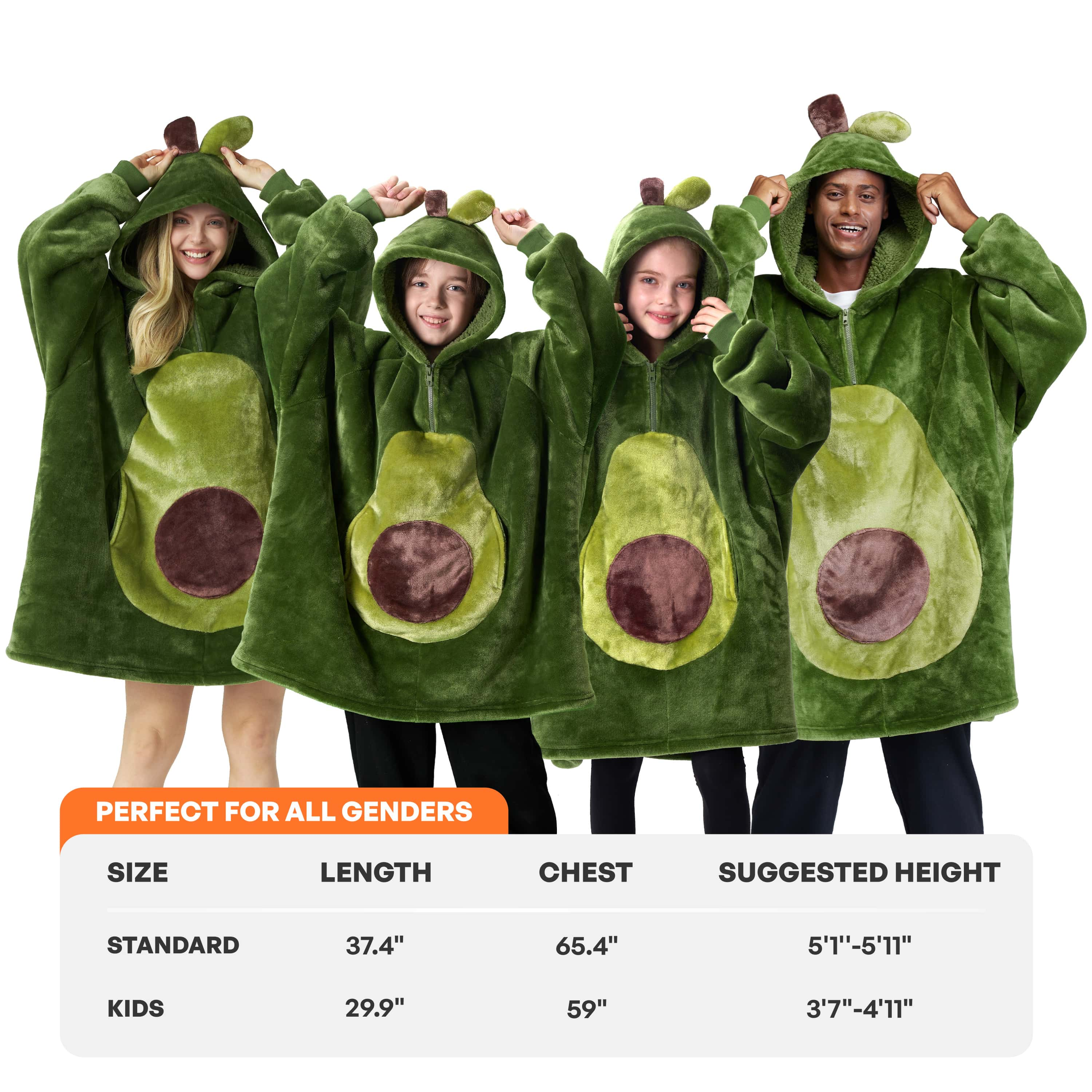 Wearable Blanket Green Avocado For Adults