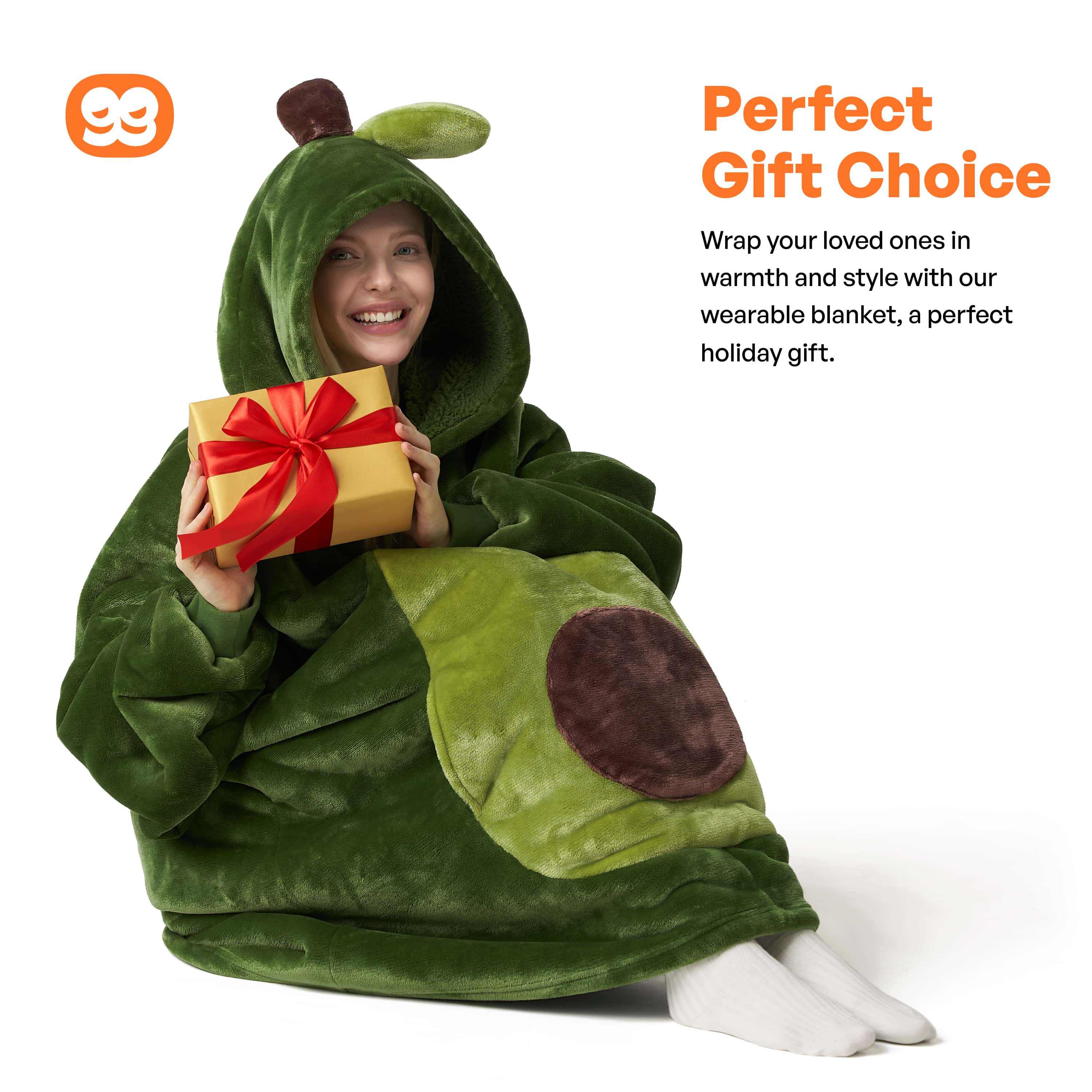 Wearable Blanket Green Avocado For Adults