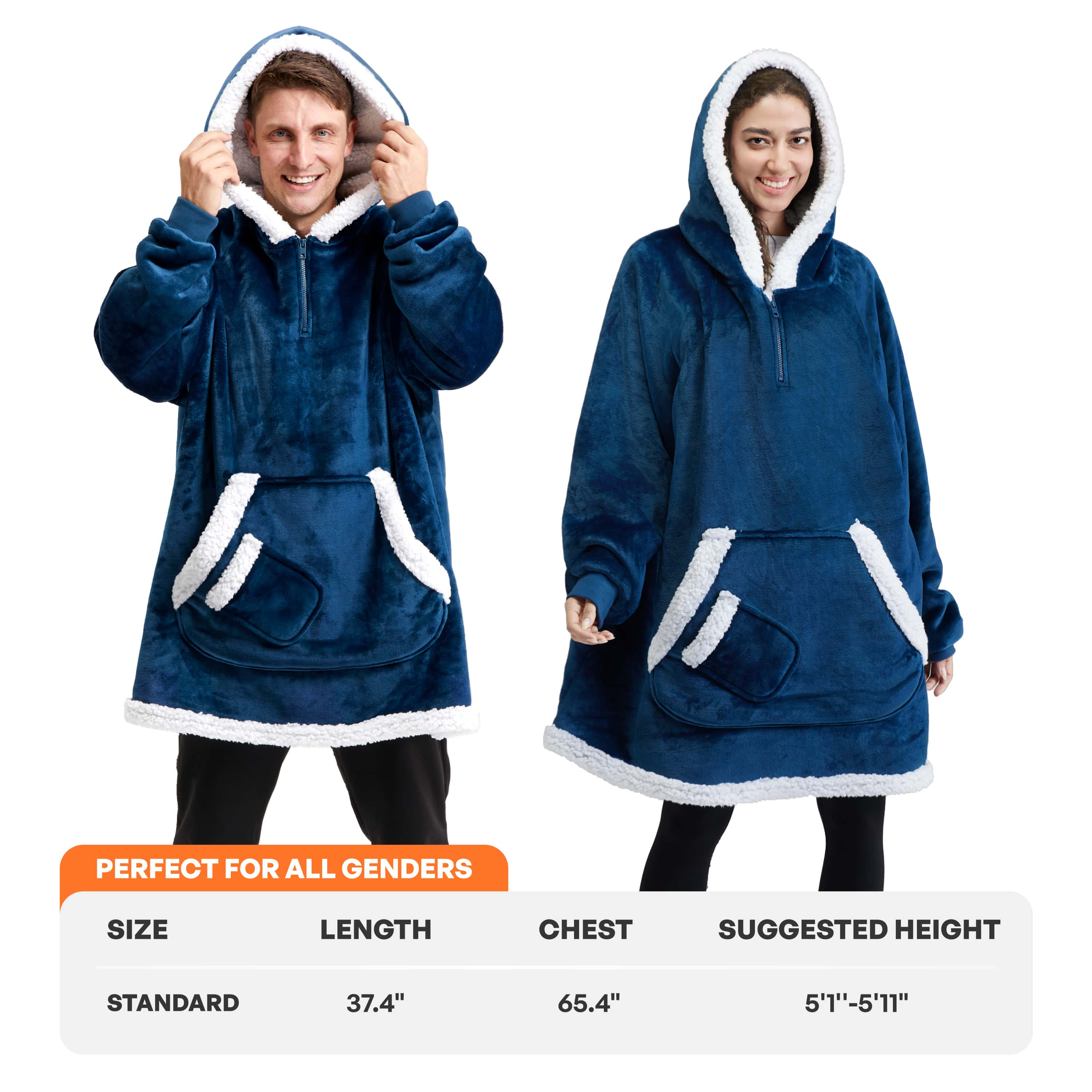 Wearable Blanket Navy For Adults