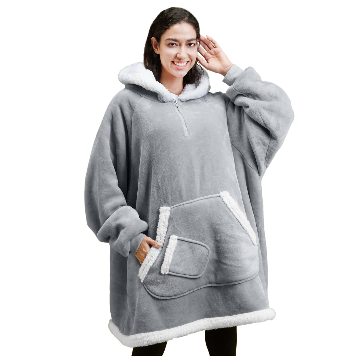 Wearable Blanket Gray For Adults