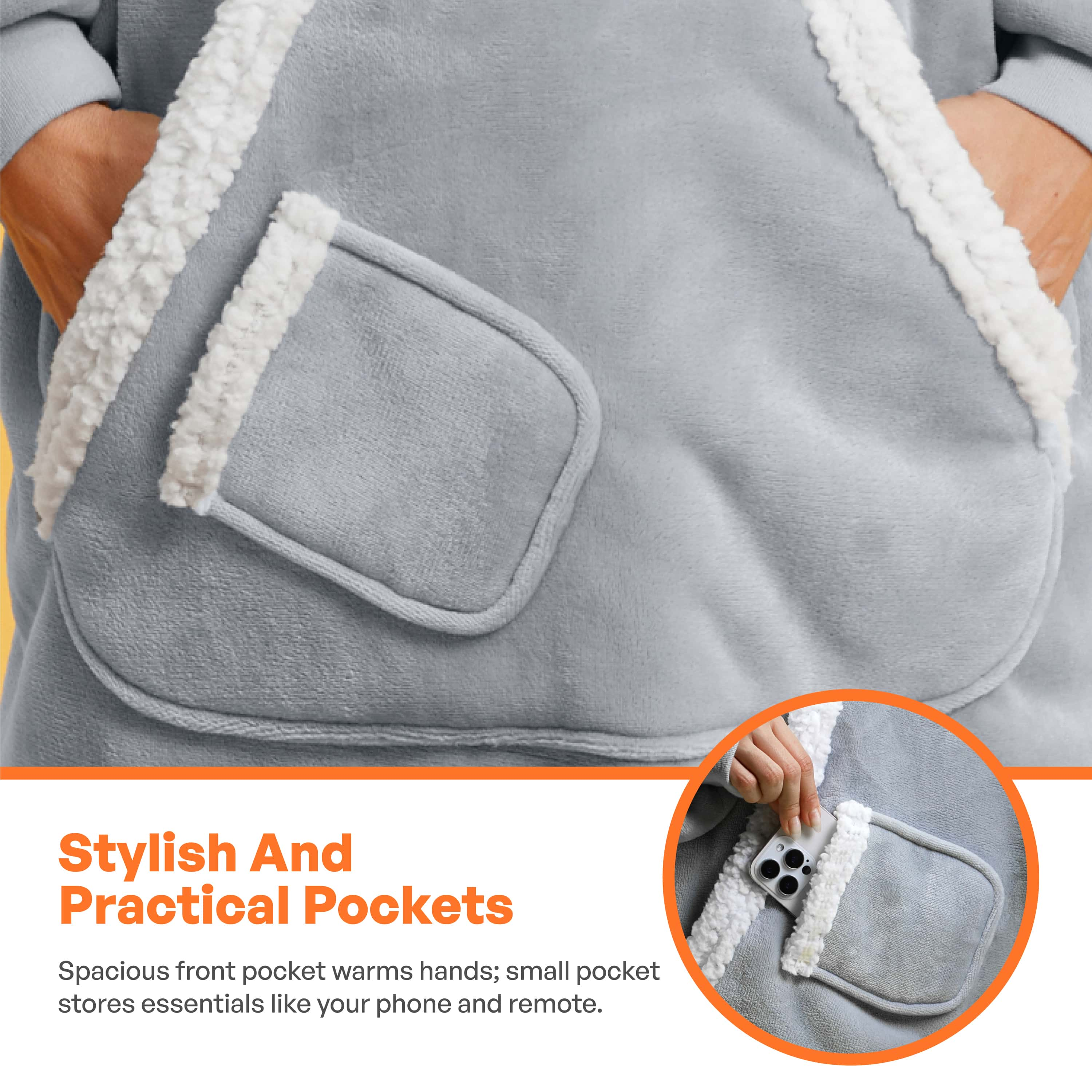 Wearable Blanket Gray For Adults