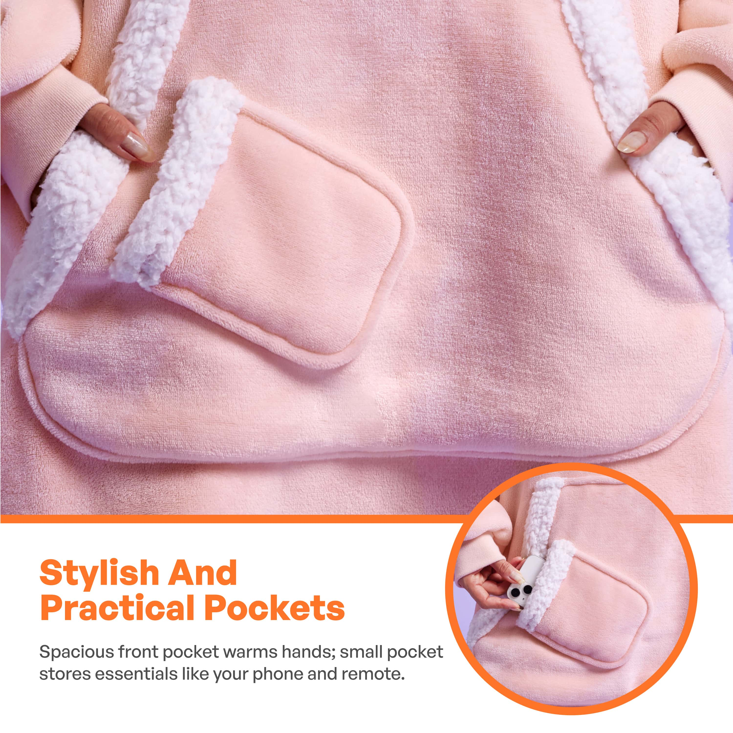 Wearable Blanket Pink For Adults