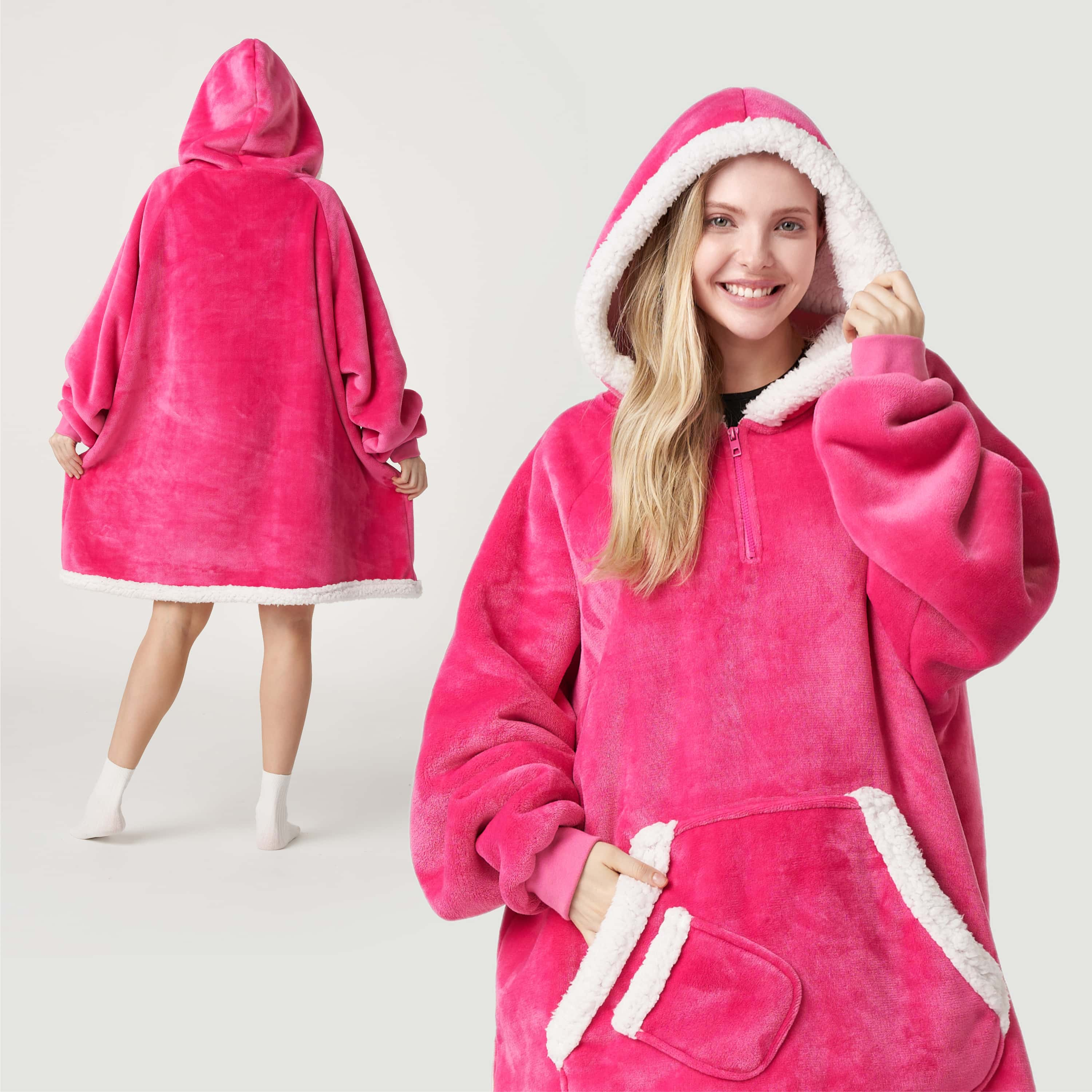 Wearable Blanket Bright Pink For Adults