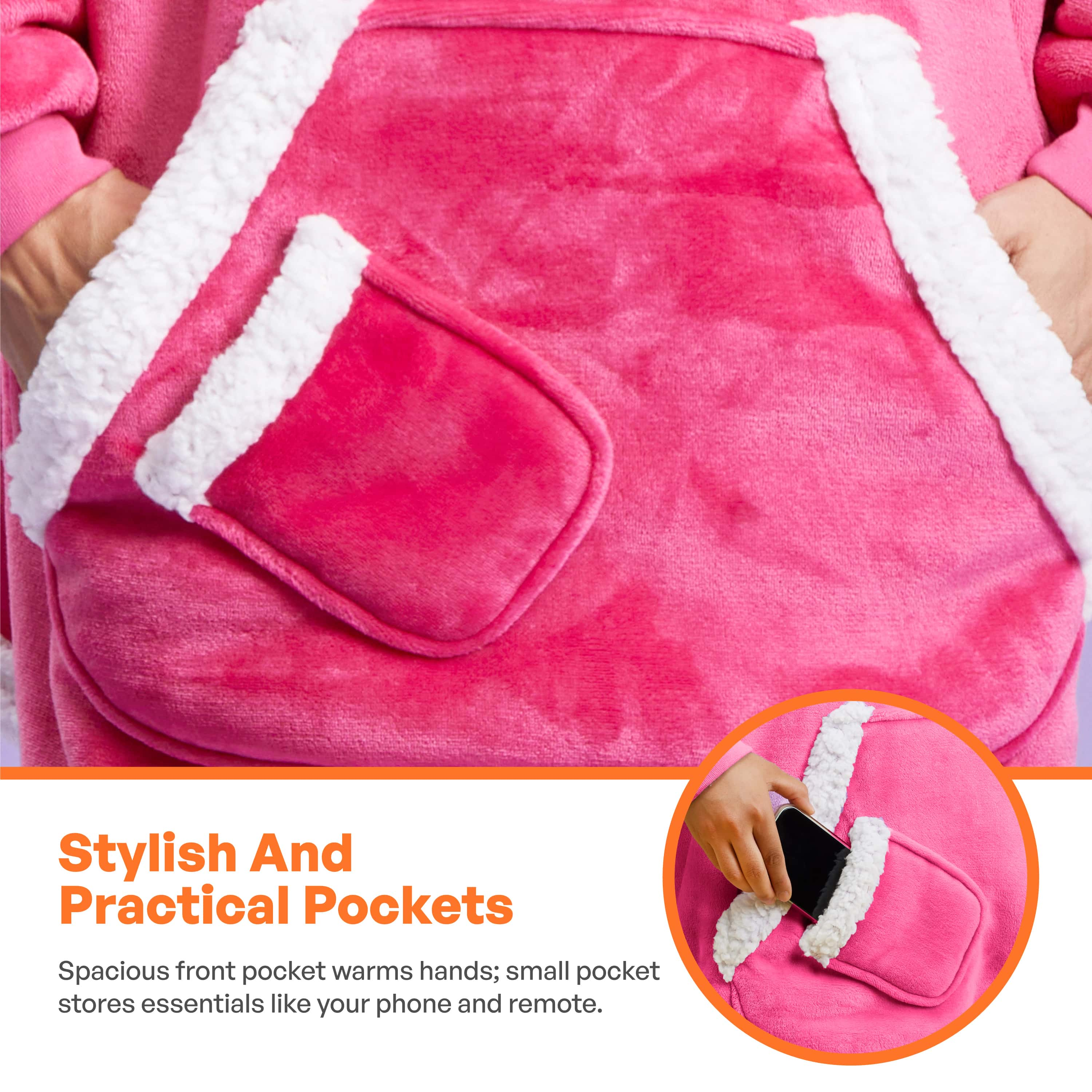 Wearable Blanket Bright Pink For Adults